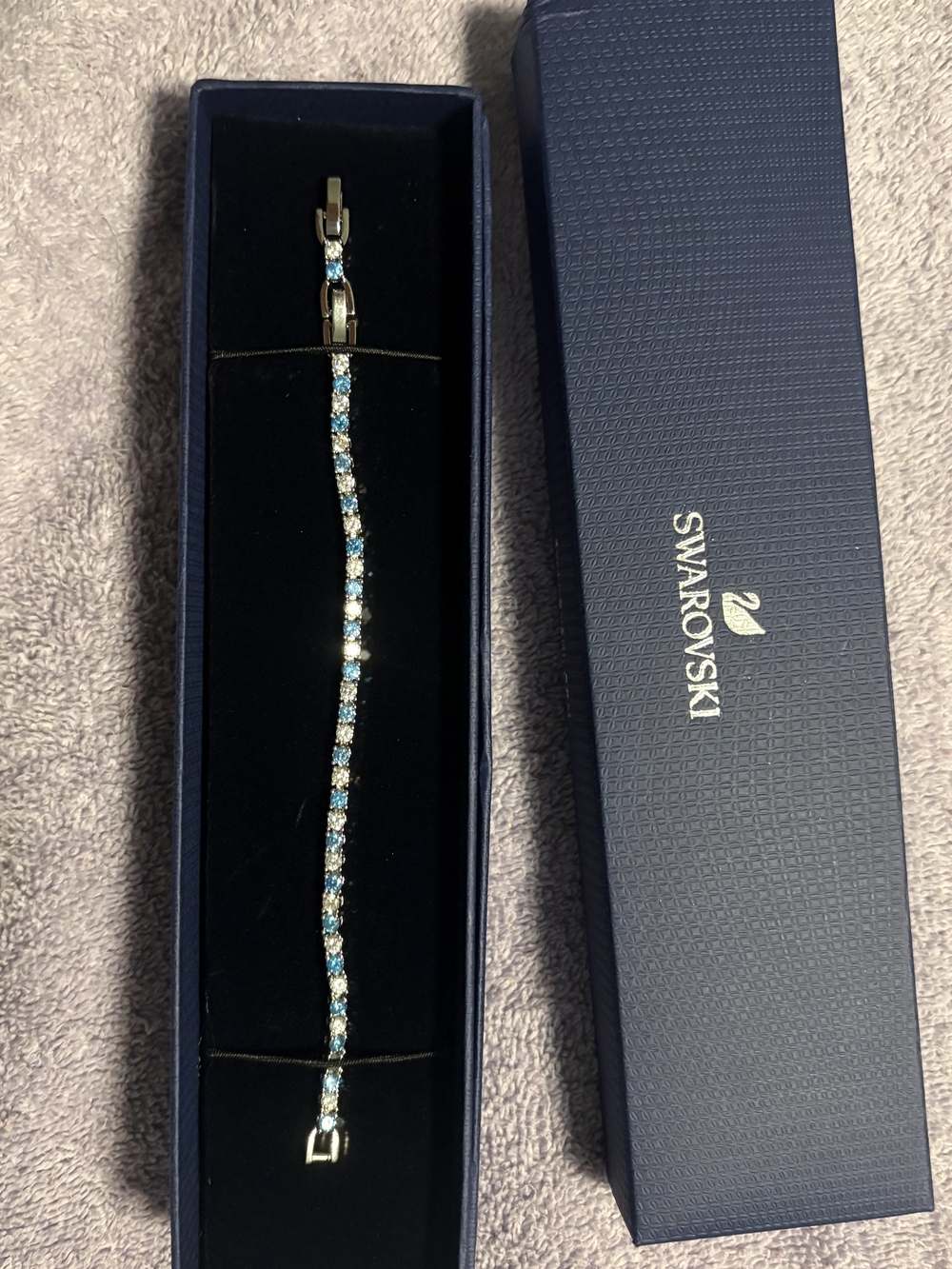 Swarovski Blue Crystal Tennis Bracelet